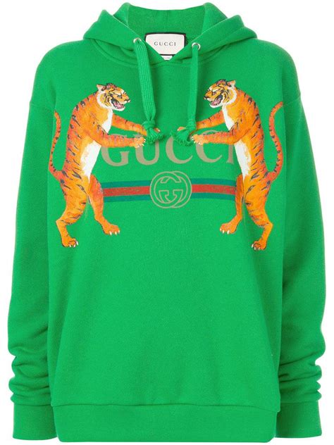 gucci tiger patch cotton terry hoodie|gucci tiger clothing.